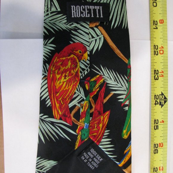 100% Silk Men's Tie Parrot themed by Rosetti 1E - Picture 7 of 7